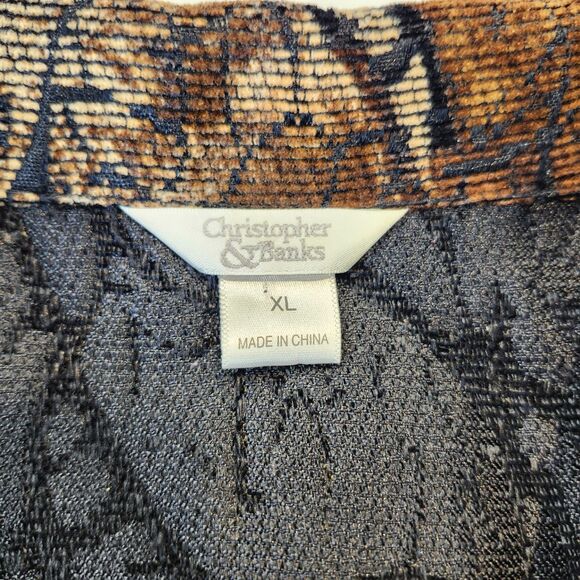 Christopher & Banks Brown Textured Button Front Vest XL - Picture 5 of 12
